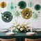 Sage Green Party Decorations, Hanging Paper Fans Circle Garland Paper Lanterns St Patrick's Day Party Supplies, Sage Green Themed Graduation Birthday Wedding Bridal Neutral Baby Shower Decor